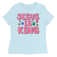 Baby Blue jesus is king Ladies Tee - MaliasSmallBusiness