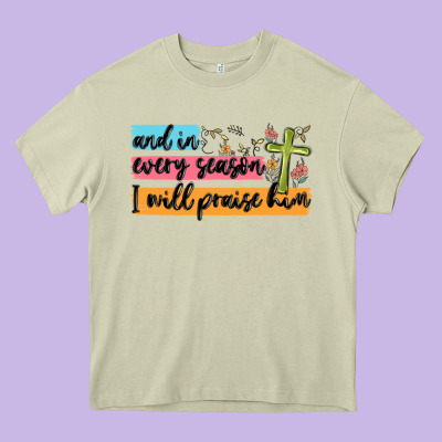 And In Every Season I Will Praise Him Heavy Core Tee Designed By Maliassmallbusiness
