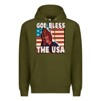 Army Green God Bless the USA Premium Hoodie - FaDigitalArtStudio