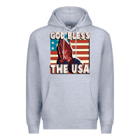 Heather Grey God Bless the USA Premium Hoodie - FaDigitalArtStudio