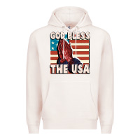 Pale Pink God Bless the USA Premium Hoodie - FaDigitalArtStudio