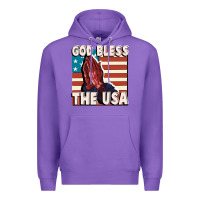 Purple God Bless the USA Premium Hoodie - FaDigitalArtStudio