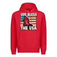 Red God Bless the USA Premium Hoodie - FaDigitalArtStudio