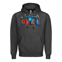 Charcoal Heather American mini 4th of july Zipper Hoodie - FaDigitalArtStudio