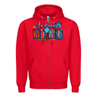 Red American mini 4th of july Zipper Hoodie - FaDigitalArtStudio
