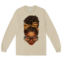 Mushroom afro messy bun leopard bow Long Sleeve Tee - texasbilliewilder