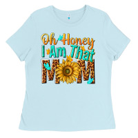 Baby Blue oh honey i am that mom Ladies Tee - NancyCooperArtShop