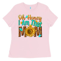 Bubblegum Pink oh honey i am that mom Ladies Tee - NancyCooperArtShop