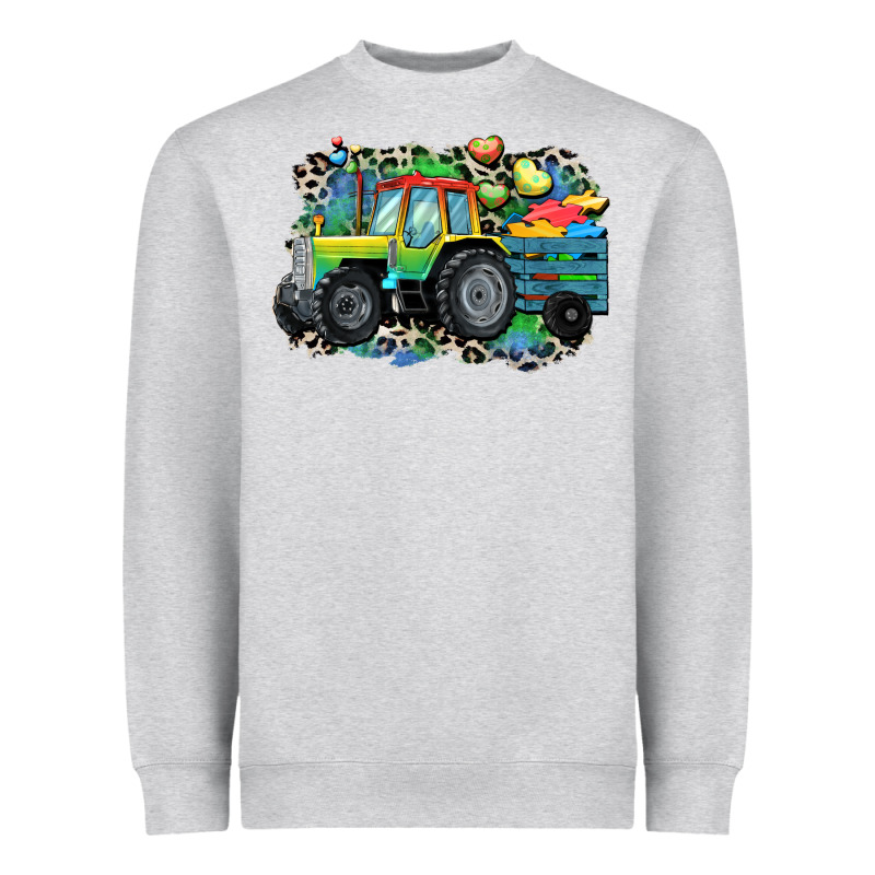 Autism Farm Tractor Heavyweight Sweatshirt by CowGirlArtShop | Teevron