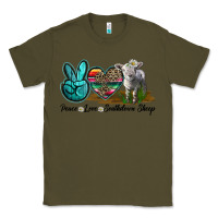 Army Green Peace Love Southdown Sheep Classic Tee - LillyAllenDesigns
