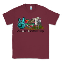 Burgundy Peace Love Southdown Sheep Classic Tee - LillyAllenDesigns