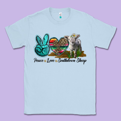 Peace Love Southdown Sheep Classic Tee Designed By Lillyallendesigns