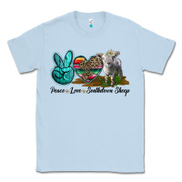 Dusty Blue Peace Love Southdown Sheep Classic Tee - LillyAllenDesigns