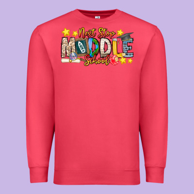 Next Stop Middle School Premium Sweatshirt Designed By Cowhidedigitalart