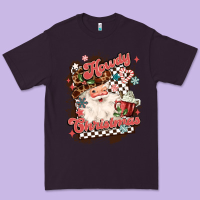Western Howdy Christmas Premium Tee Designed By Maliassmallbusiness