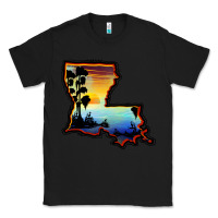 Black louisiana  sunset map Classic Tee - BarkalooDesign