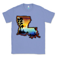 Colony Blue louisiana  sunset map Classic Tee - BarkalooDesign