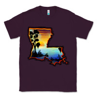 Plum louisiana  sunset map Classic Tee - BarkalooDesign