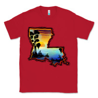 Red louisiana  sunset map Classic Tee - BarkalooDesign