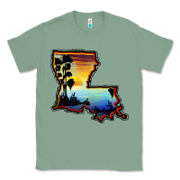 Sage louisiana  sunset map Classic Tee - BarkalooDesign