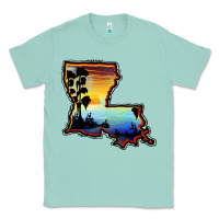 Seafoam louisiana  sunset map Classic Tee - BarkalooDesign