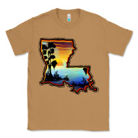 Louisiana  Sunset Map Classic Tee | Teevron