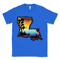 True Royal louisiana  sunset map Classic Tee - BarkalooDesign