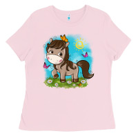 Bubblegum Pink little cute horse Ladies Tee - NancyCooperArtShop
