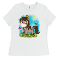 White little cute horse Ladies Tee - NancyCooperArtShop
