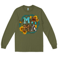 Army Green sunflowers hexagon frame mama Long Sleeve Tee - Jasminsmagicworld