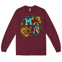 Burgundy sunflowers hexagon frame mama Long Sleeve Tee - Jasminsmagicworld