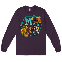 Plum sunflowers hexagon frame mama Long Sleeve Tee - Jasminsmagicworld