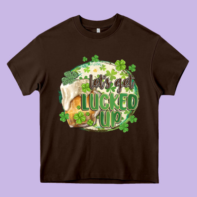 Let's Get Lucked Up Heavy Core Tee Designed By Maliassmallbusiness