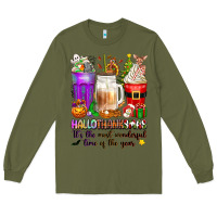 Army Green Hallothanksmas coffee cups Long Sleeve Tee - texasbilliewilder