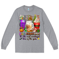 Heather Grey Hallothanksmas coffee cups Long Sleeve Tee - texasbilliewilder