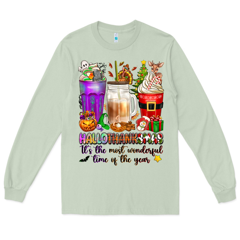 Hallothanksmas Coffee Cups Long Sleeve Tee by texasbilliewilder | Teevron