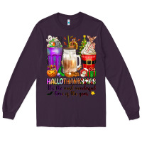 Plum Hallothanksmas coffee cups Long Sleeve Tee - texasbilliewilder