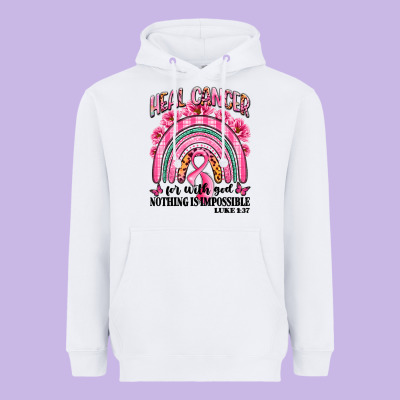 Heal Cancer Rainbow Heavyweight Hoodie Designed By Lillyallendesigns
