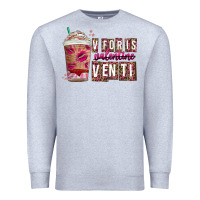 Heather Grey V For is Valentine Venti Premium Sweatshirt - CowhideDigitalArt