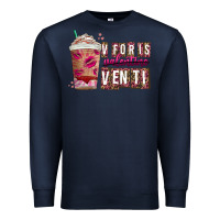 Navy V For is Valentine Venti Premium Sweatshirt - CowhideDigitalArt