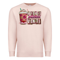 Pale Pink V For is Valentine Venti Premium Sweatshirt - CowhideDigitalArt