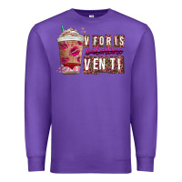 Purple V For is Valentine Venti Premium Sweatshirt - CowhideDigitalArt