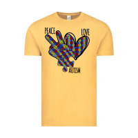 Vintage Mustard Peace Love Autism Vintage Tee - Bettercallsaul