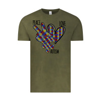 Vintage Olive Peace Love Autism Vintage Tee - Bettercallsaul