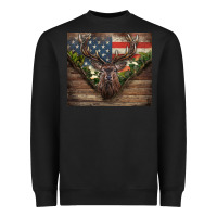 Black usa deer hunting Heavyweight Sweatshirt - CowGirlArtShop