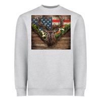 Heather Grey usa deer hunting Heavyweight Sweatshirt - CowGirlArtShop