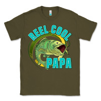 Army Green reel cool papa Classic Tee - Jasminsmagicworld