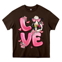 Chocolate Brown love cow valentine's day Heavy Core Tee - MaliasSmallBusiness