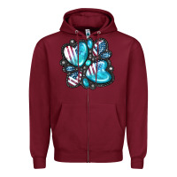 Burgundy American gemstone Zipper Hoodie - FaDigitalArtStudio