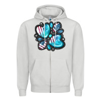 Dove Grey American gemstone Zipper Hoodie - FaDigitalArtStudio